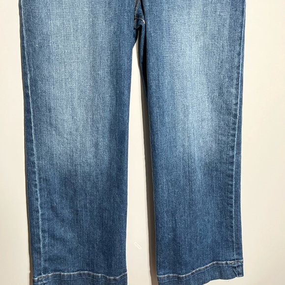 Ramy Brook Women's High Rise Flare Denim Button Fly Jeans Wide Leg Aged Wash - Picture 5 of 10